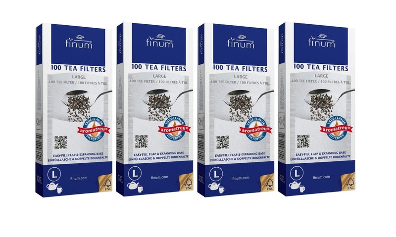 finum Pack of 4 Finum Large Disposable 100 Count Tea Filter Bags - Image 1